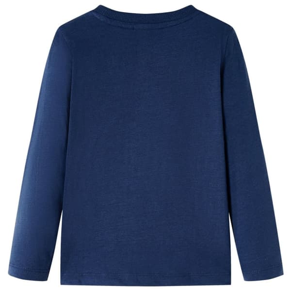 T-shirt med långa ärmar för barn marinblå melange 116