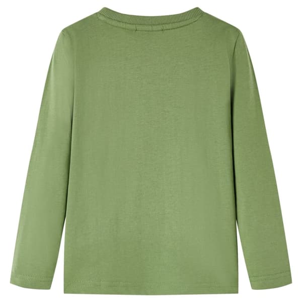 T-shirt med långa ärmar för barn ljus khaki 104