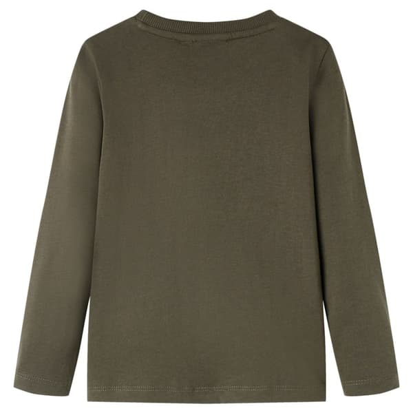 T-shirt med långa ärmar för barn khaki 92