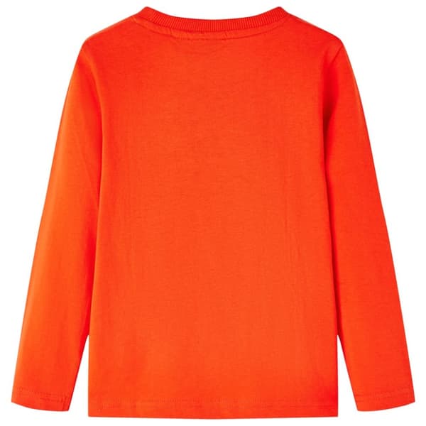 T-shirt med långa ärmar för barn stark orange 128