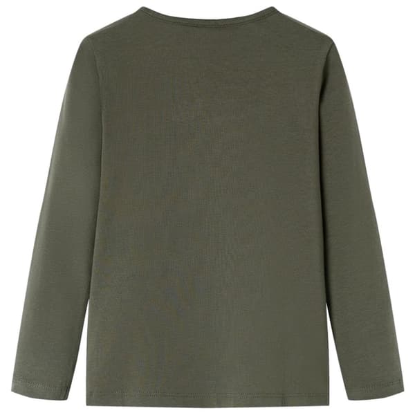 T-shirt med långa ärmar för barn kaki 128