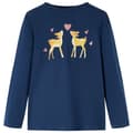 Miniatyrbild 1 av 2: T-shirt med långa ärmar för barn marinblå 128