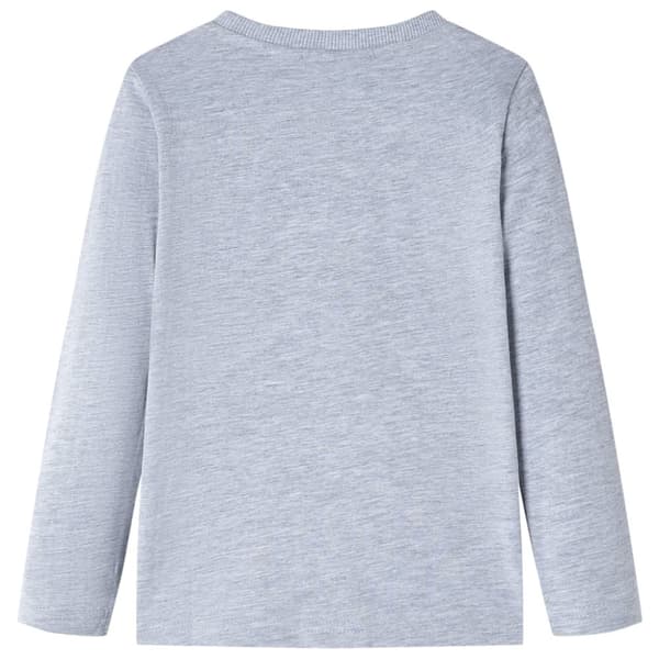 T-shirt med långa ärmar för barn grå melange 92
