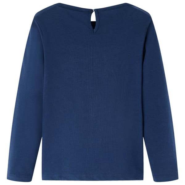 T-shirt med långa ärmar för barn marinblå 104