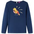 Miniatyrbild 1 av 2: T-shirt med långa ärmar för barn marinblå 128