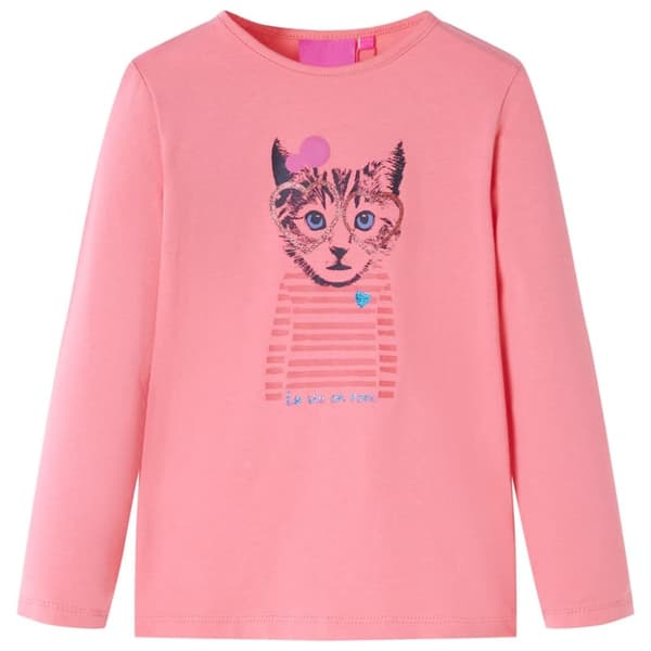 T-shirt med långa ärmar för barn rosa 92