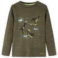 Miniatyrbild 1 av 2: T-shirt med långa ärmar för barn khaki melange 92