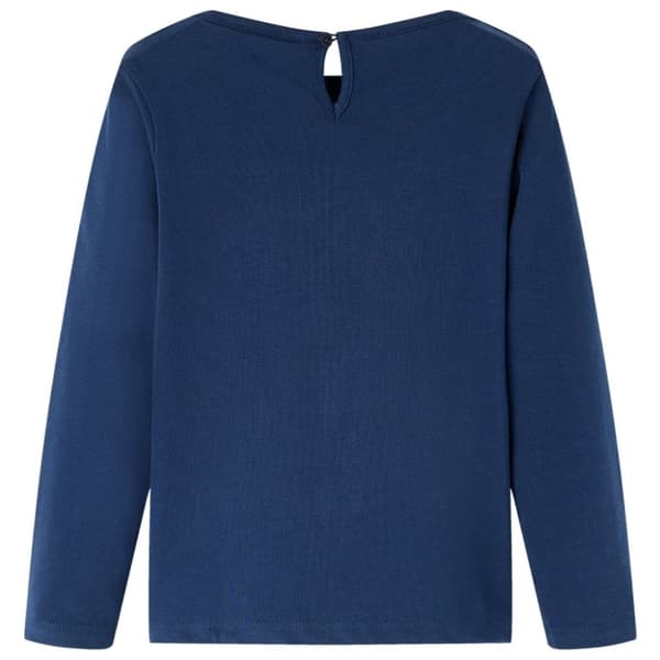 T-shirt med långa ärmar för barn marinblå 116