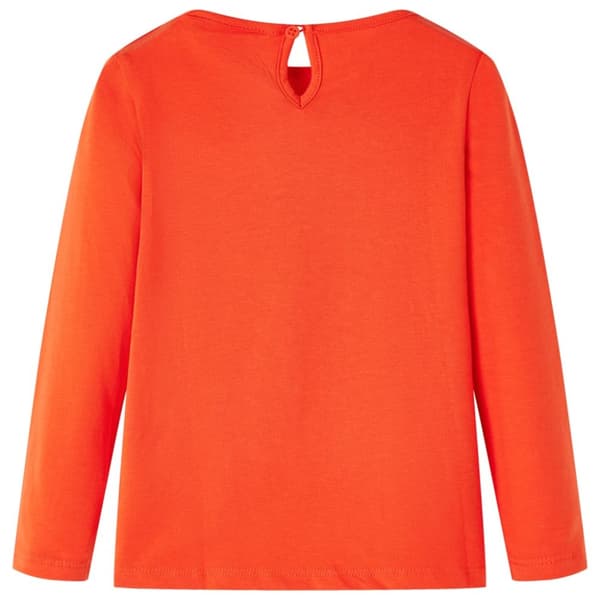 T-shirt med långa ärmar för barn mörk orange 128