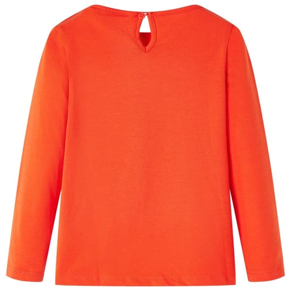 T-shirt med långa ärmar för barn mörk orange 92
