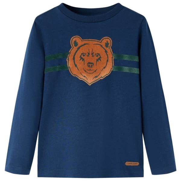 T-shirt med långa ärmar för barn marinblå 92