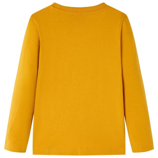 T-shirt med långa ärmar för barn ockra 140