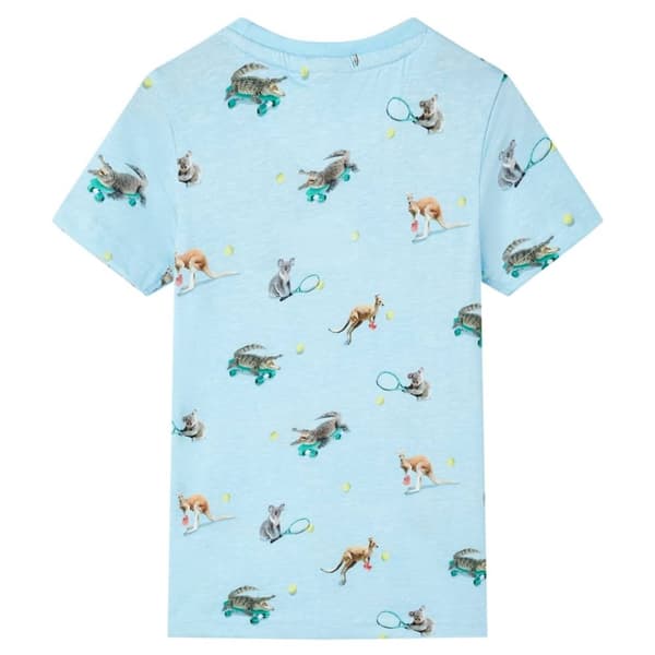 T-shirt för barn ljusblå melange 104