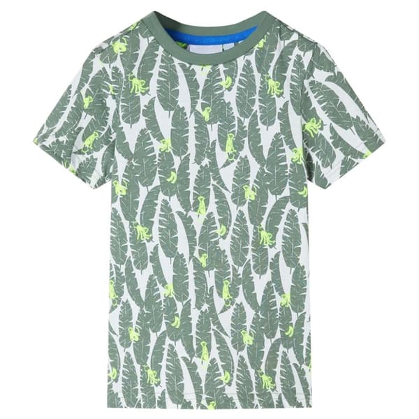 T-shirt för barn ecru och grön 128