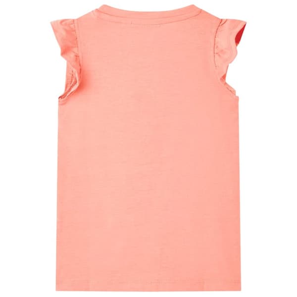 T-shirt för barn neonkorall 128