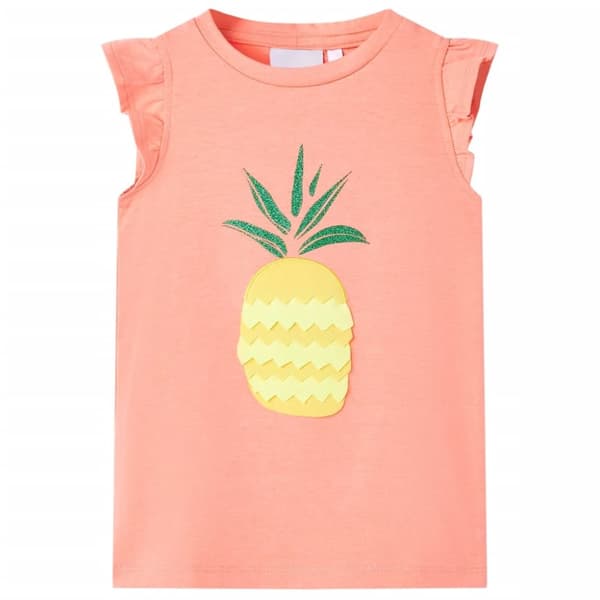 T-shirt för barn neonkorall 128