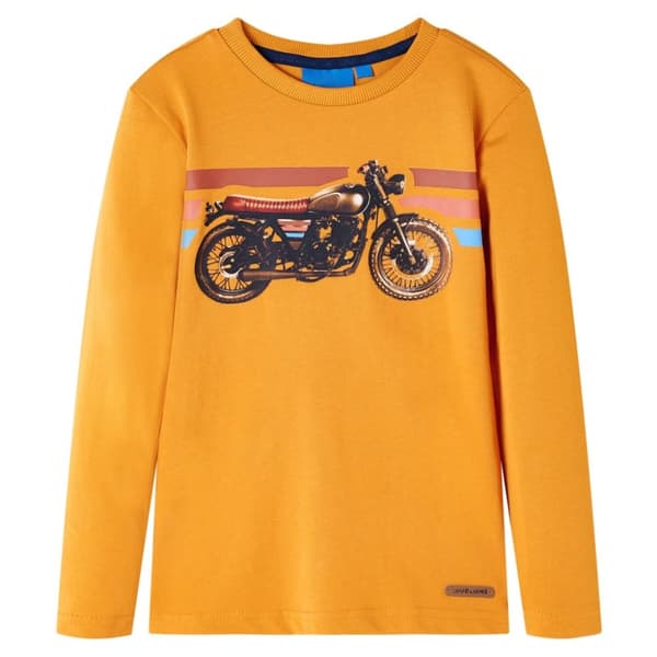 T-shirt med långa ärmar för barn ockra 92