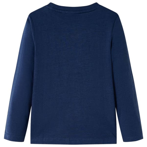 T-shirt med långa ärmar för barn marinblå melange 128