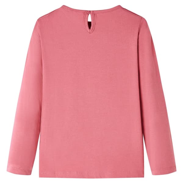 T-shirt med långa ärmar för barn gammelrosa 140