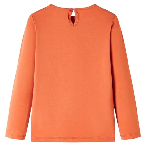T-shirt med långa ärmar för barn stark orange 128