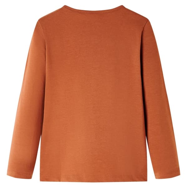 T-shirt med långa ärmar för barn konjaksbrun 140