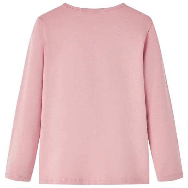 T-shirt med långa ärmar för barn ljus rosa 116