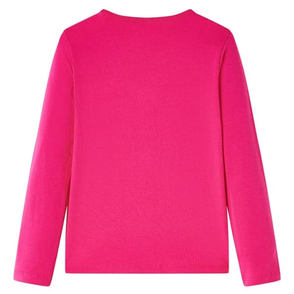 T-shirt med långa ärmar för barn stark rosa 116