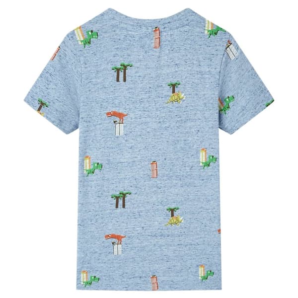 T-shirt för barn blå melange 128