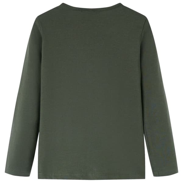 T-shirt med långa ärmar för barn khaki 128