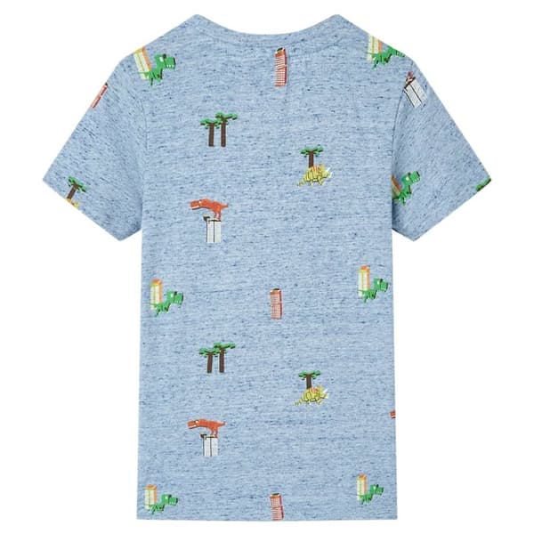 T-shirt för barn blå melange 116