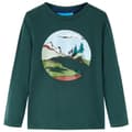 Miniatyrbild 1 av 2: T-shirt med långa ärmar mörkgrön 104