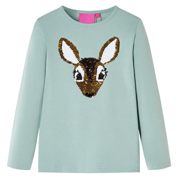 T-shirt med långa ärmar för barn mintgrön 116