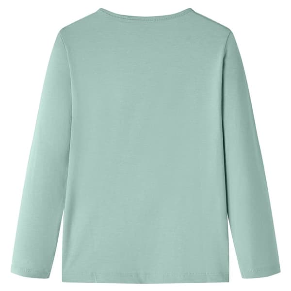 T-shirt med långa ärmar för barn mintgrön 104