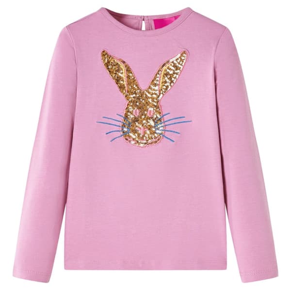 T-shirt med långa ärmar för barn ljus rosa 116