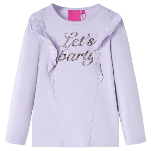 T-shirt med långa ärmar för barn ljus lila 104