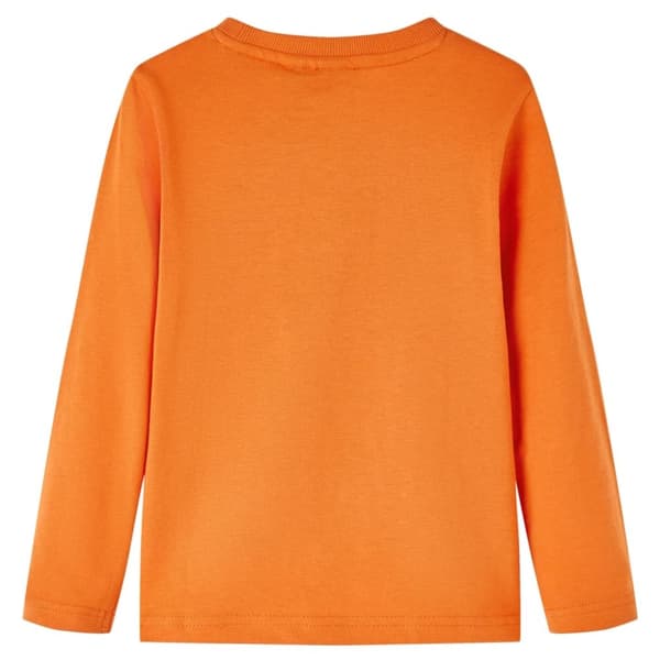 T-shirt med långa ärmar för barn mörk orange 128