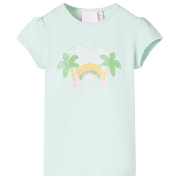 T-shirt för barn ljus mintgrön 92