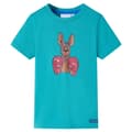 Miniatyrbild 1 av 2: T-shirt med korta ärmar för barn mörk mintgrön 92