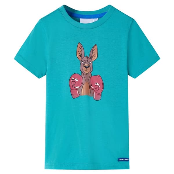 T-shirt med korta ärmar för barn mörk mintgrön 92
