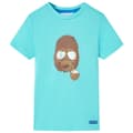 Miniatyrbild 1 av 2: T-shirt med korta ärmar för barn aqua 140