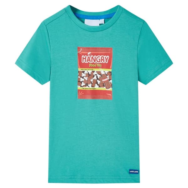 T-shirt med korta ärmar för barn mörk mintgrön 128