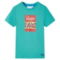 Miniatyrbild 1 av 2: T-shirt med korta ärmar för barn mörk mintgrön 128