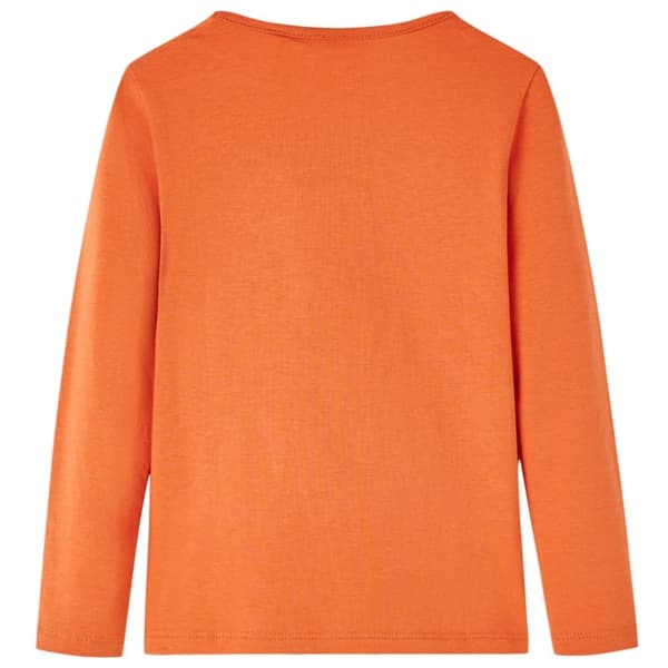 T-shirt med långa ärmar för barn stark orange 140