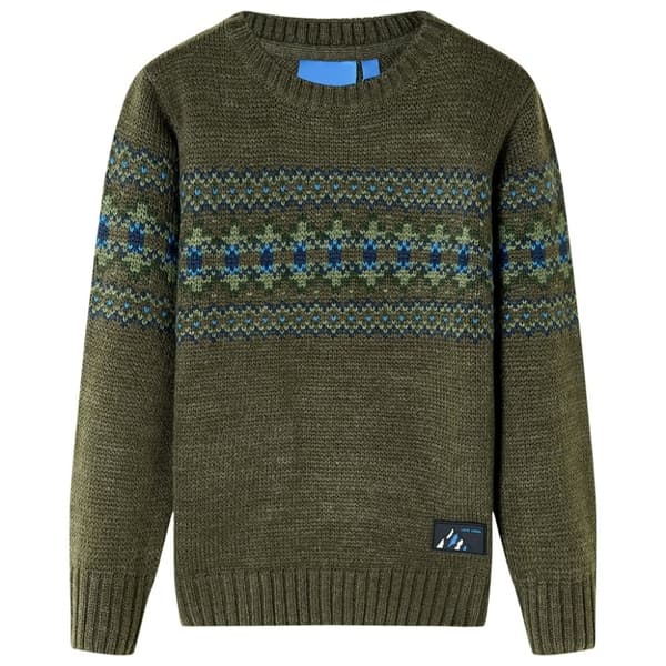 Stickad tröja för barn khaki 116