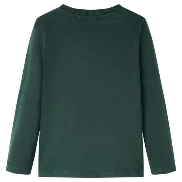 T-shirt med långa ärmar för barn mörkgrön 116