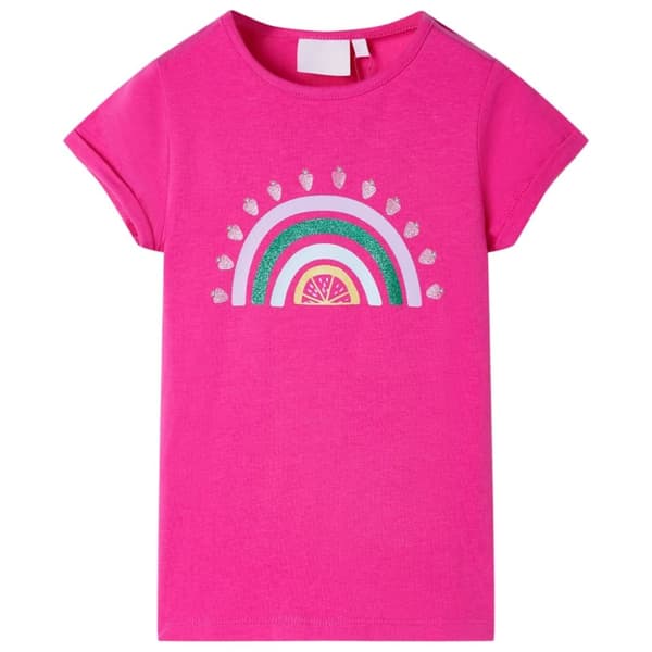 T-shirt för barn mörk rosa 128