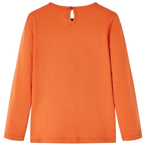 T-shirt med långa ärmar för barn stark orange 92