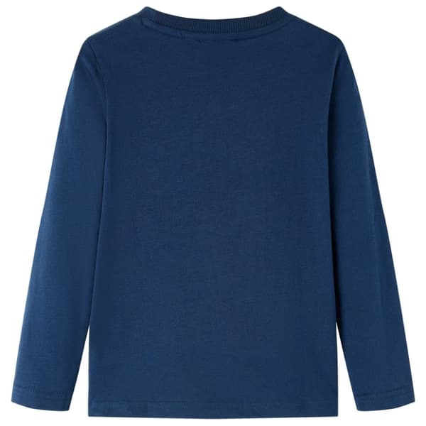 T-shirt med långa ärmar för barn marinblå 116