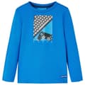 Miniatyrbild 1 av 2: T-shirt med långa ärmar för barn koboltblå 140