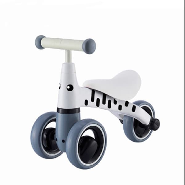 Baby Walker Balance Car utan pedaler Baby Sliding Walker 1-3 år gammal Barn Slide Car (Grå Vit)